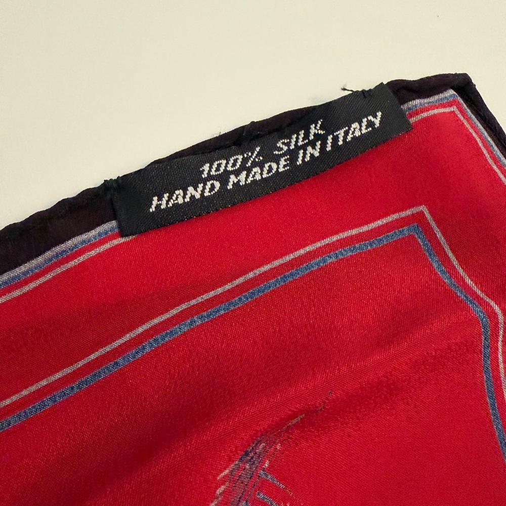 Vintage Silk Pocket Square Made In Italy - Picture 2 of 2